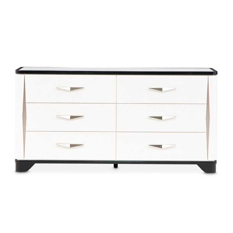 Tuxedo Dresser With Mirror - Piano Keyboard