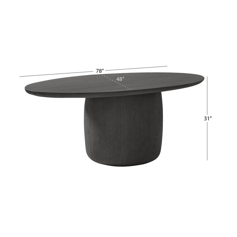 Table de salle à manger ovale Gasaway, Noir