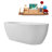 67" Streamline Soaking Glossy White Freestanding Tub and Tray With Internal Drain-101413361