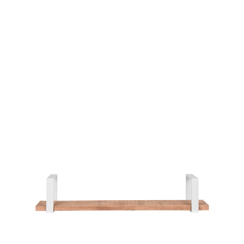 Mango Solid Wood Floating Shelf, 20cm H x 100cm L x 23cm D, White