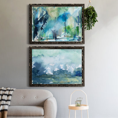 «Rain in the Country», ensemble de 2 peintures sur toile encadrées
