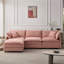 Canapé modulaire de 105 po en tissu de chenille rembourré de 105 po, canapé 3 places avec repose-pieds rose-70533987