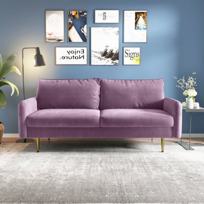 Doran 70'' Velvet Round Arm Sofa