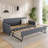 Twin Size Upholstery DayBed with Trundle and USB Charging Design, Trundle can be flat or erected