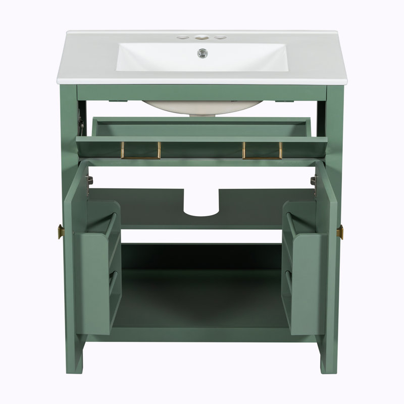 30" Bathroom Vanity with Sink, Green