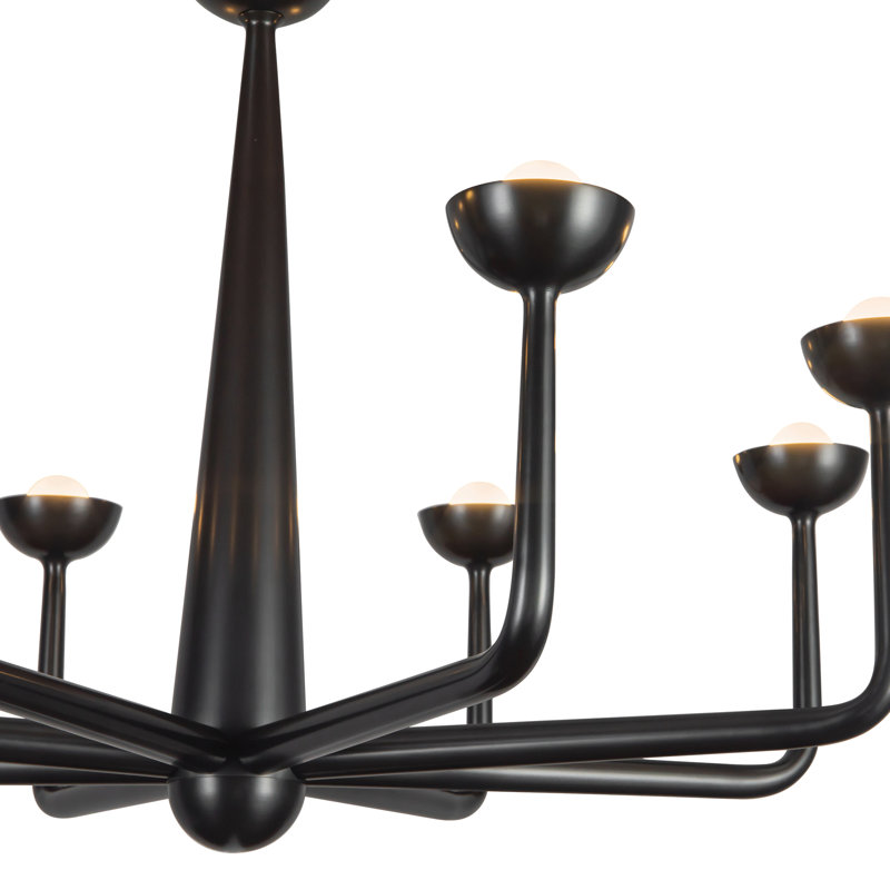 Spade 30-in White dimmable LED Chandelier, Oil Rubbed Bronze