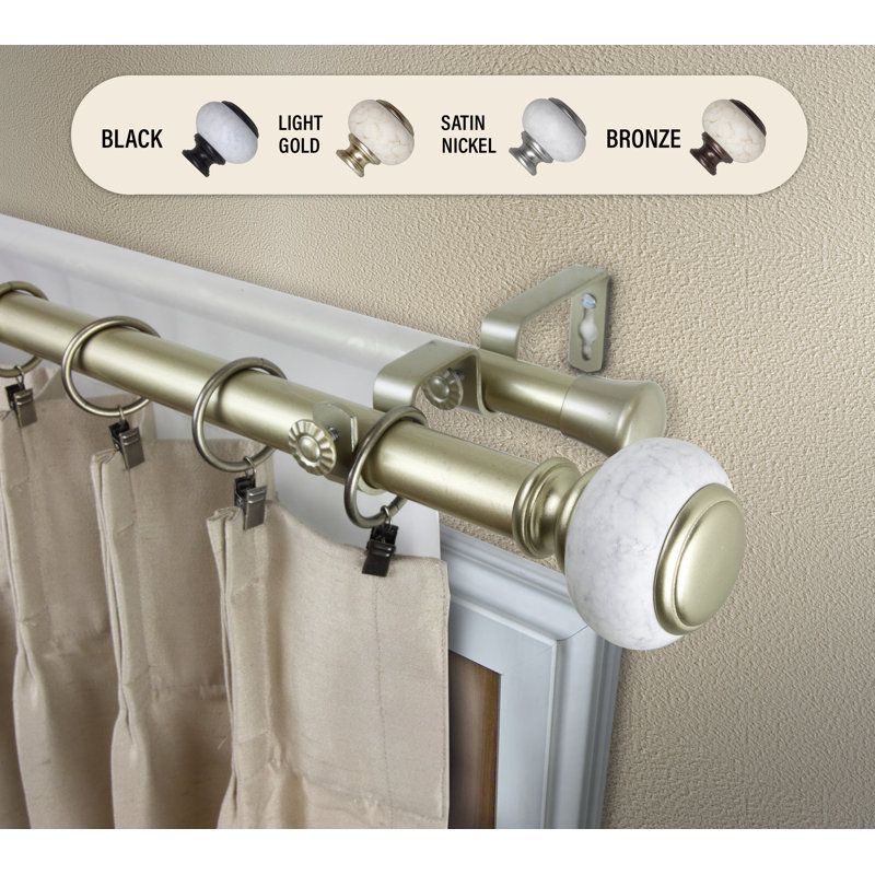 Tringle à rideaux double McWethy, H 2,75 po x l 48 po x P 6,75 po, Or