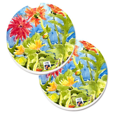 Ceramic Round 2 Piece Car Coaster Set