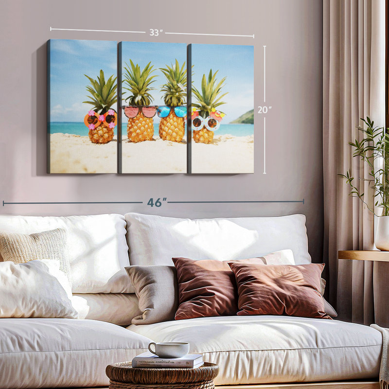 "Drôle d'ananas" sur toile, H 20 po x l 33 po