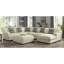 Chenille contemporaine beige tapissier avec couche de mousse à mémoire de forme et pieds fuselés en bois massif, l 42 po de profondeur, 21 po de hauteur, facile à installer avec style en tissu, couche supérieure, taille, hauteur, modulaire
