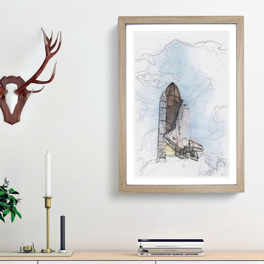 Atlantis Space Shuttle in Abstract - Picture Frame Graphic Art Print