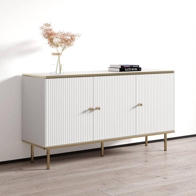 Camelia White and Gold 54" Modern Sideboard