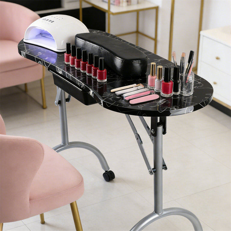 Table de manucure pliable avec tiroir