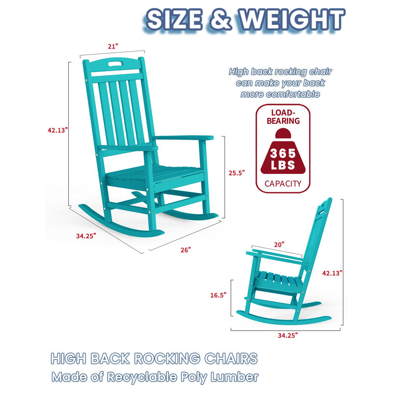 Chaise berçante en plastique Mccutcheon, Bleu Aruba