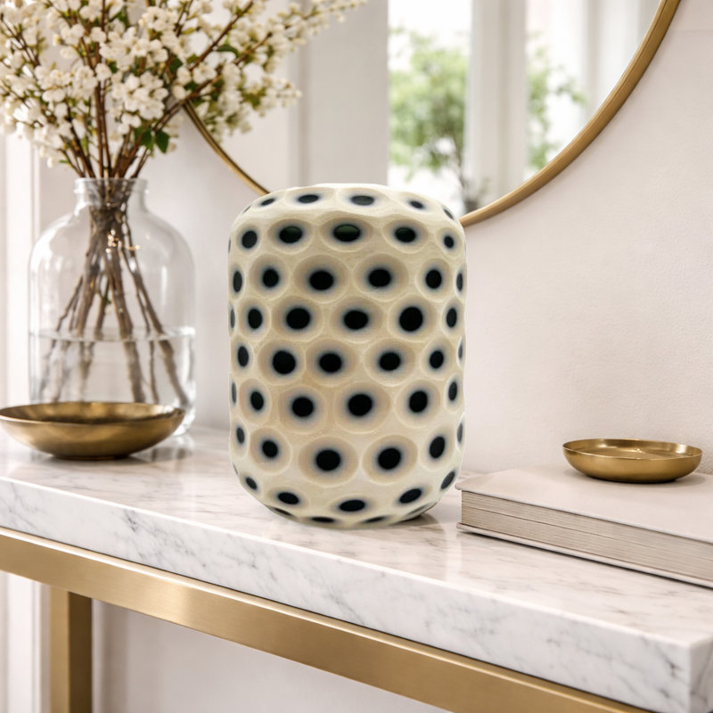 Decorative Handmade Carved Lattice Glass Vase
