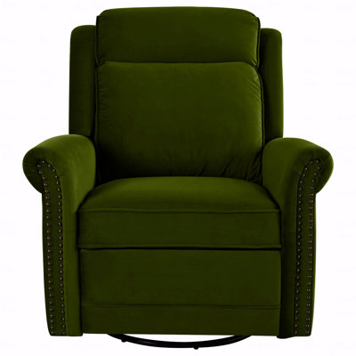 360° Swivel With Recliner Function Manual With Rocking Function With Recliner Function Home Theater Style Manual With Recliner Function Chair Nursery Rocker With Adjustable Backrest For Living Room, Green