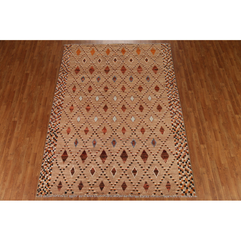 One-of-a-Kind 7'0'' X 9'5'' New Age Wool Area Rug in Brown