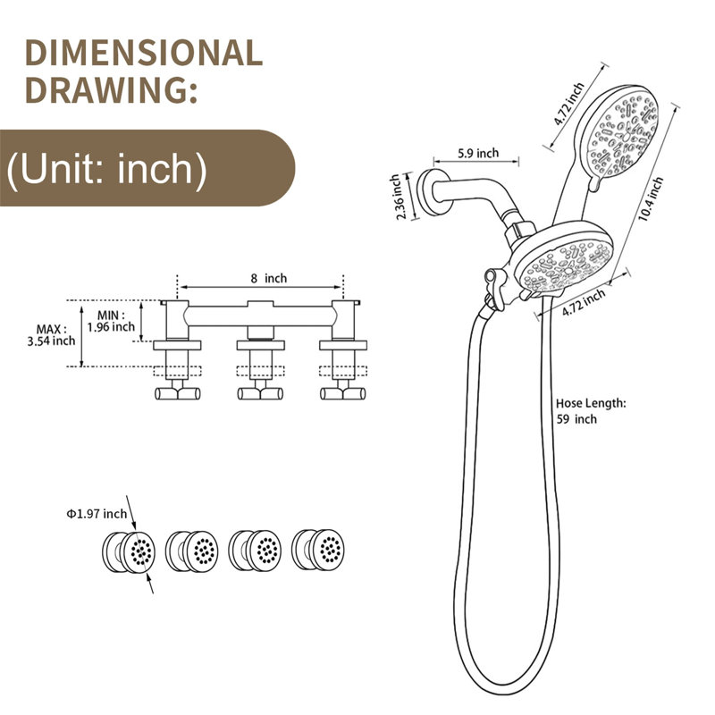 All-In-One Kit with Rough in-Valve, Matte Black