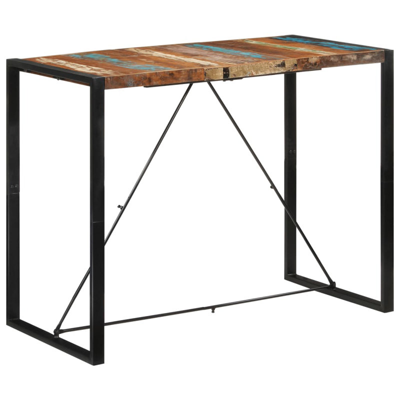 Bar Table Kitchen Dining Room Pub Table Bistro Table Solid Mango Wood, 44.3""H x 55.1"L x 27.6"W, Multicolor