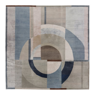 Mid Century Modern Handmade Wool Area Rug