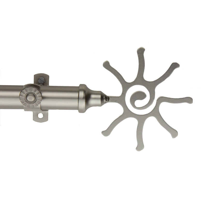 Tringle à rideaux simple à 4 faces à fenêtre de baie neppie Sun, 28 po à 48 po (chaque côté), Nickel satiné