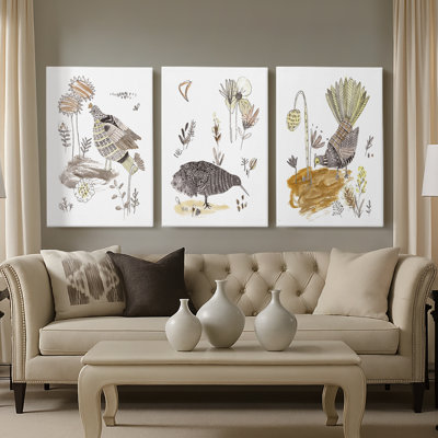 «Glowing Garden at Dusk IV», toile tendue sur mesure - 3 pièces