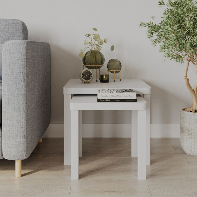 2 - Piece Living Room Table Set, White