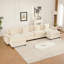 Accoudoir plus large avec 3 sièges (le repose-pieds n'est pas inclus), canapé modulaire moderne, pour la chambre à coucher et un appartement du salon, coussin de siège rembourré à double couche confortable, tissu chenille respirant, beige, Sw5044bg-129420951-129420950