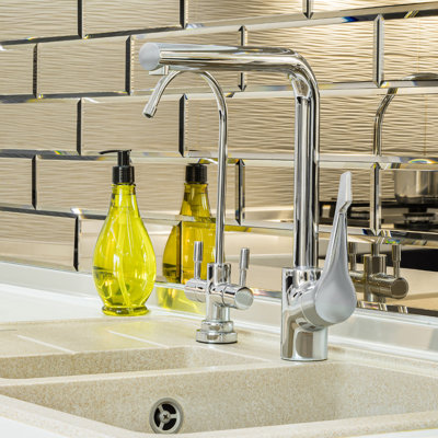 3" x 10" Beveled Glass Subway Tile