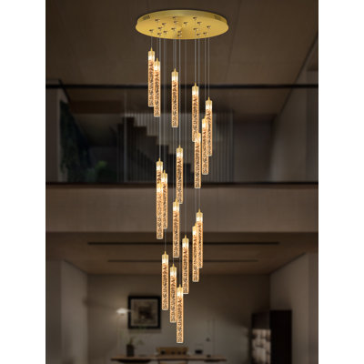 Nivannah 18 - Light Stainless Steel LED Crystal Pendant