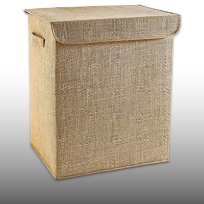100% Jute 67L Floral Felt Storage Box