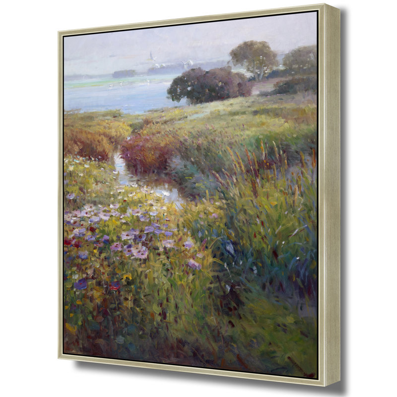 Where The Wild Meadow Meets The Sea Print, 74" H x 50" W, Brown
