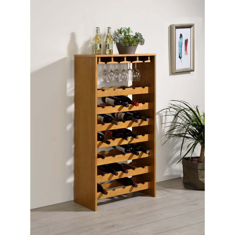Hanzi Wine Rack, Oak Finish