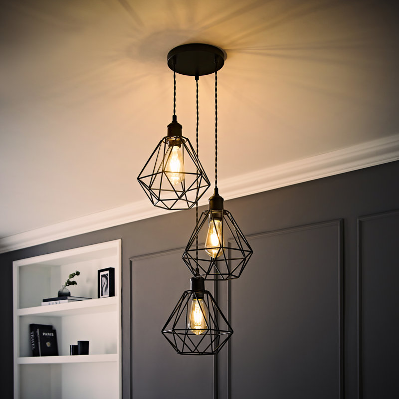 3 - Light Matte Black Pendant, No