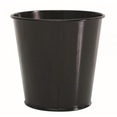 Black Painted Metal Bucket Planter