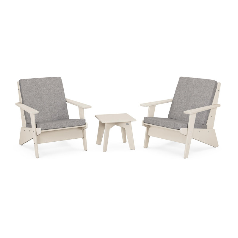 Riviera Modern Lounge 3-Piece Set, Grey Mist, Sand