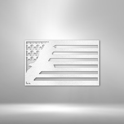 Panneau mural en métal découpé au laser pour la maison et le bureau USA Eagle