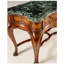 Original Italian Antique Walnut Burl Console Table with Green Marble Top