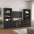 128.2" W Wall Unit Entertainment Center TV Stand With Bookshelves For Tvs Up To 80",-695355142