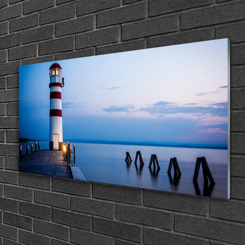 Lighthouse Sea Architecture - No Frame Print on Glass