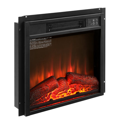 1400w 120v 23 - Inch Electric Wall Fireplace With Led Screen, 3 Flame Intensities, Adjustable Temperature From 62f 82f, 30 Minutes 6 Hours Time Setting, Black Plastic And Sheet Metal Build Insert 23"