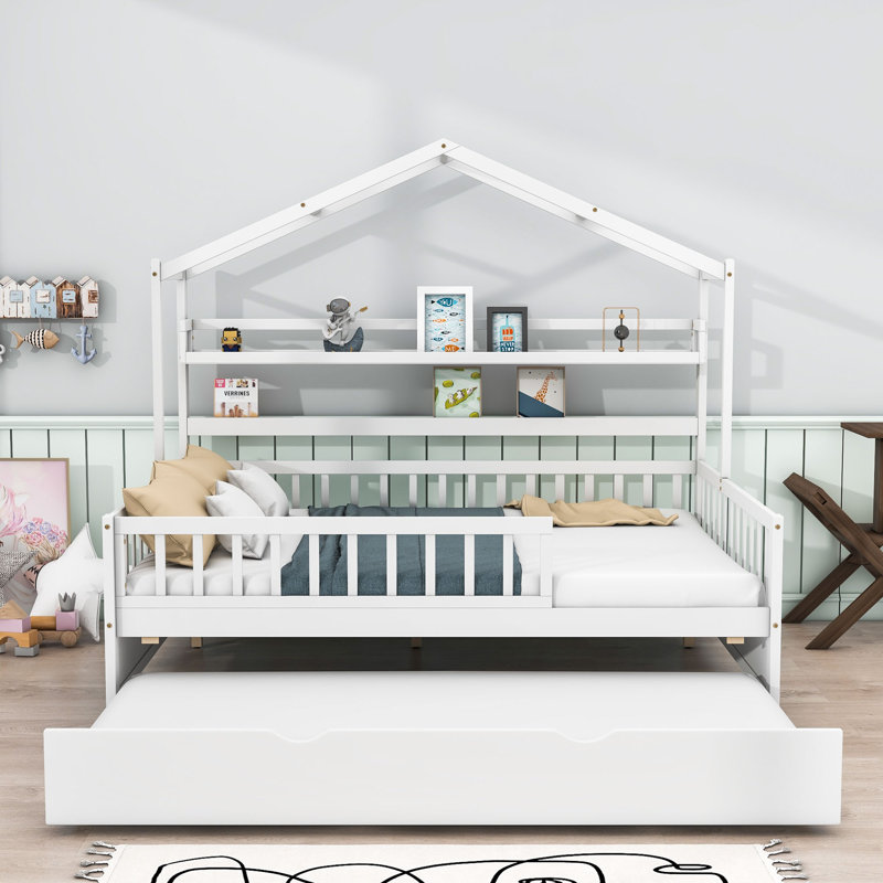 Lit avec rangement Farranshane, Double, Blanc