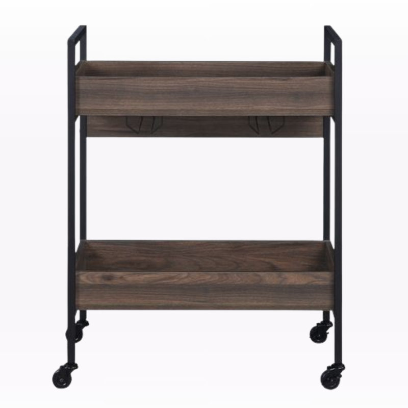 Chiro Walnut & Black Serving Cart