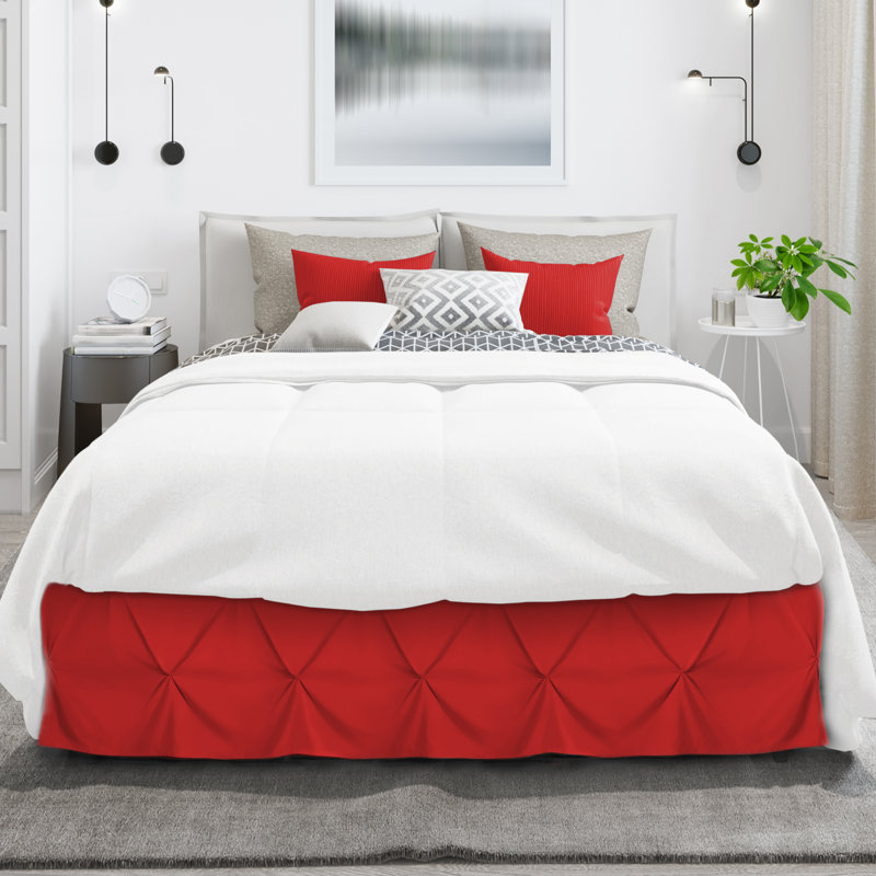Tailored Bed Skirt, California King, Cherry/Red