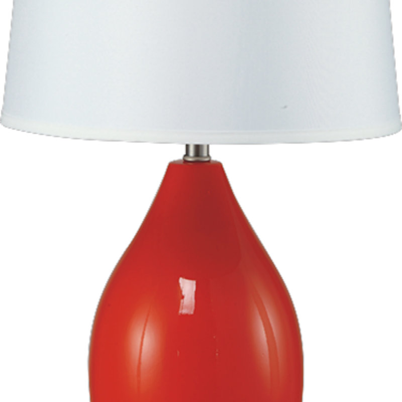 LAMPE DE TABLE EN CÉRAMIQUE ROUGE DE 28 po H, idéale pour décorer la maison et décorer le salon