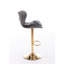 Ensemble de 2 tabourets de bar, avec repose-pieds chromé et base pivotante à hauteur réglable en velours + tabouret de bar simple Golden Leg-489871867