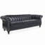 Canapé classique Chesterfield à trois places avec accoudoirs roulés et similicuir souple, conforme aux normes de sécurité américaines-950785250