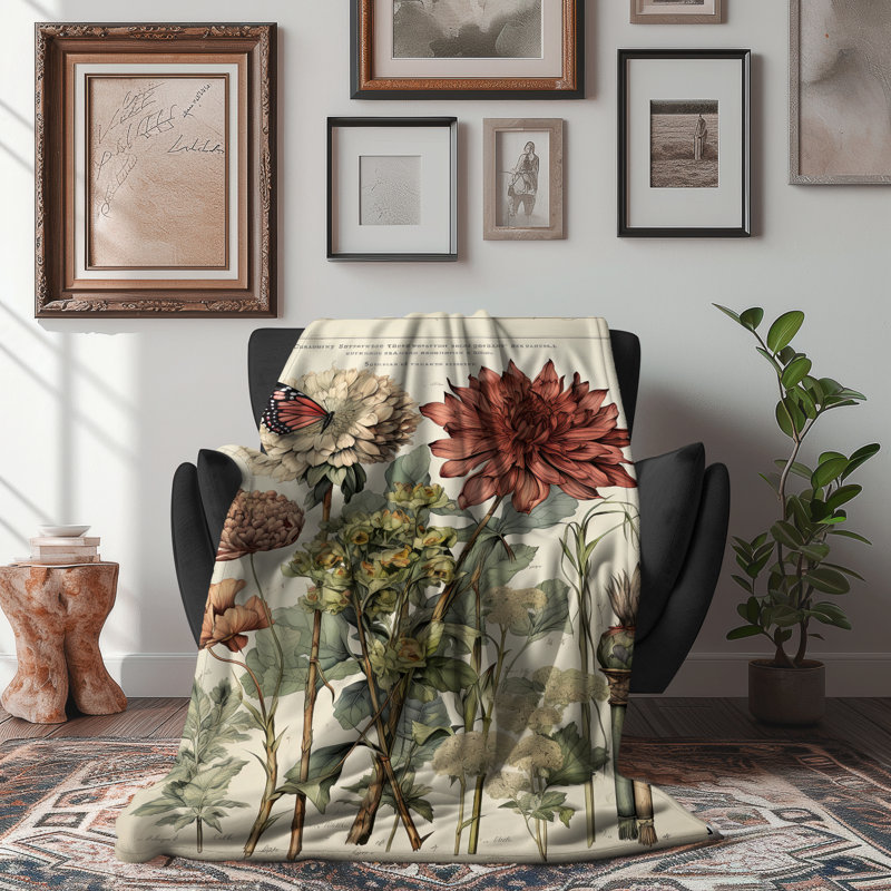 Radiant Petal Melody - couverture sherpa de qualité supérieure 1 pièce - reproduction d'art luxueuse, Lit simple