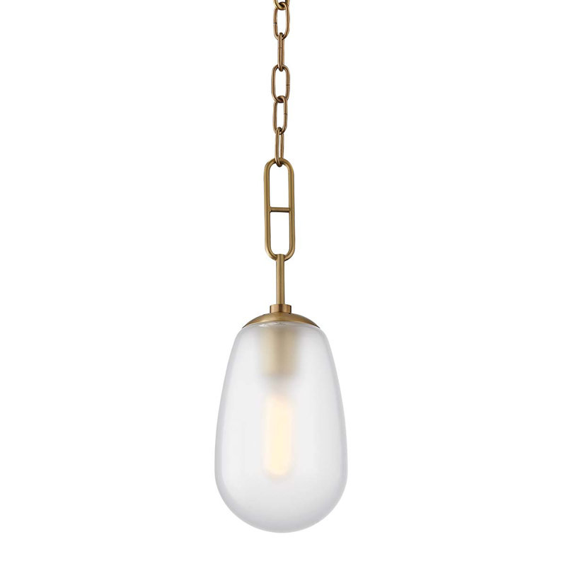 Bruckner 1 Light Pendant, Aged Brass