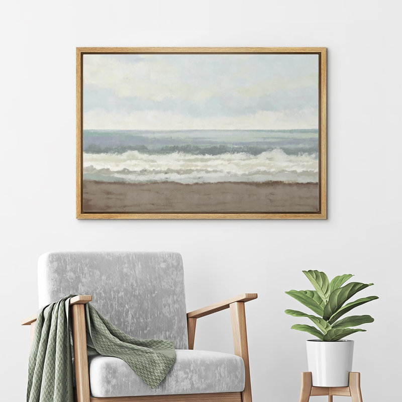 «Coastal Beach Ocean Wave Coastal Landscape Nature», reproduction sur toile, Cadre naturel flottant